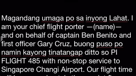 philippine airlines script tagalog